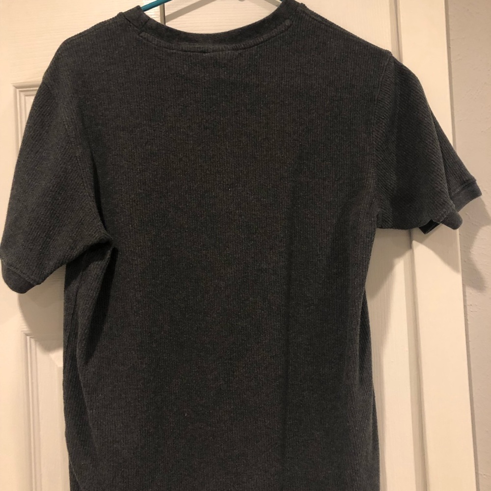 thick dark grey shirt